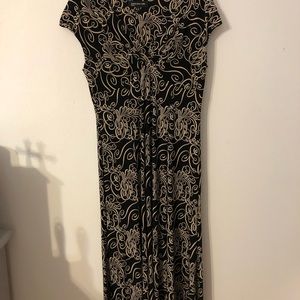 Black with beige decorative design.